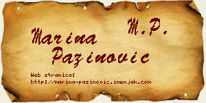 Marina Pažinović vizit kartica